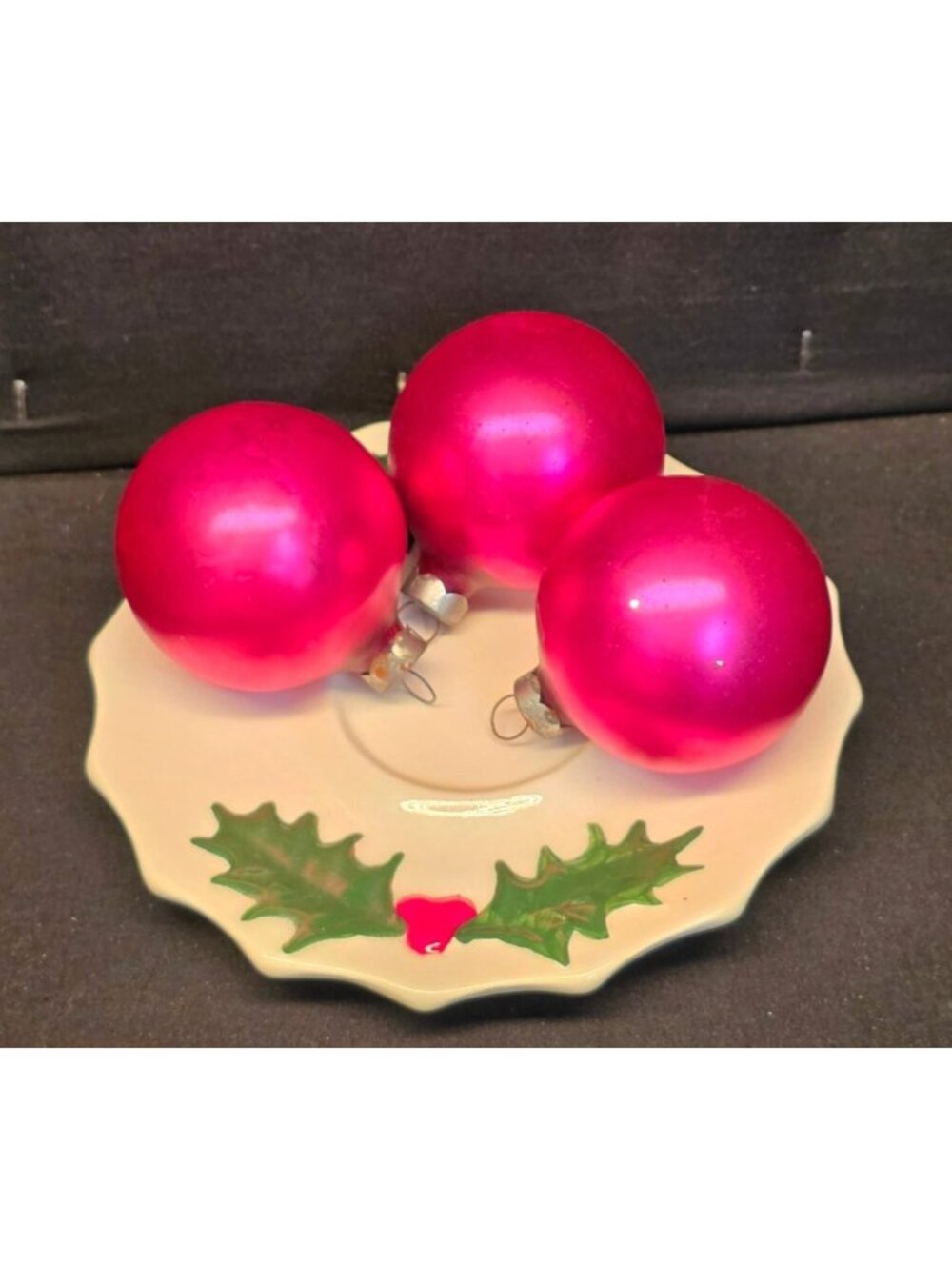 Vintage Retro Pink Mercury Glass Christmas Ornament Set Made in USA